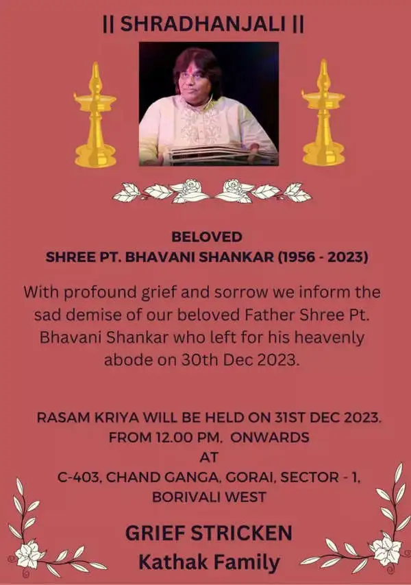 Pandit Bhavani Shankar Passed Away